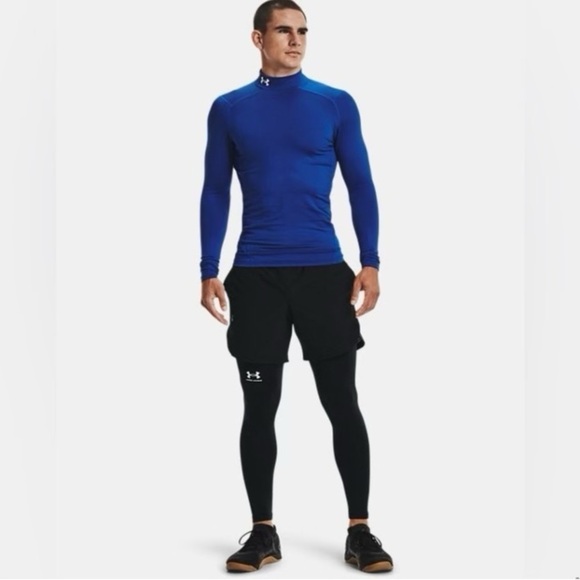UA cold gear mock-neck long-sleeve XXL winter thermal work construction blue - Picture 3 of 3